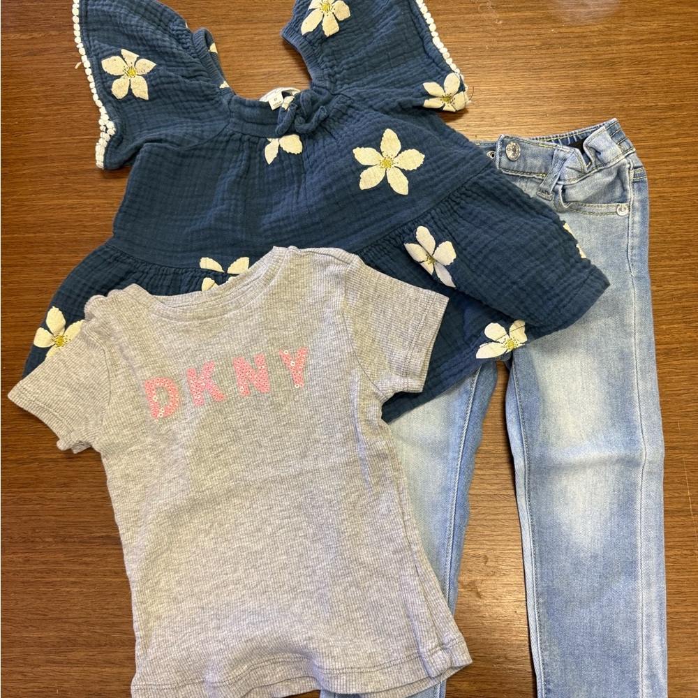 7 For All Mankind Navy and Yellow Kids Matching Set